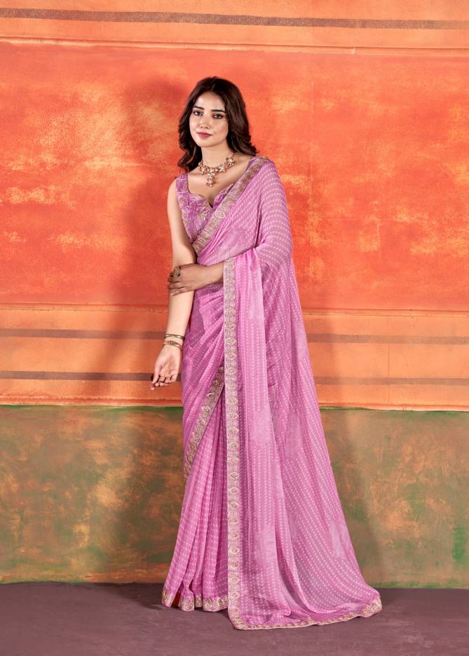 Stavan Pihu Chiffon Embroidery Party Wear Saree Catalog